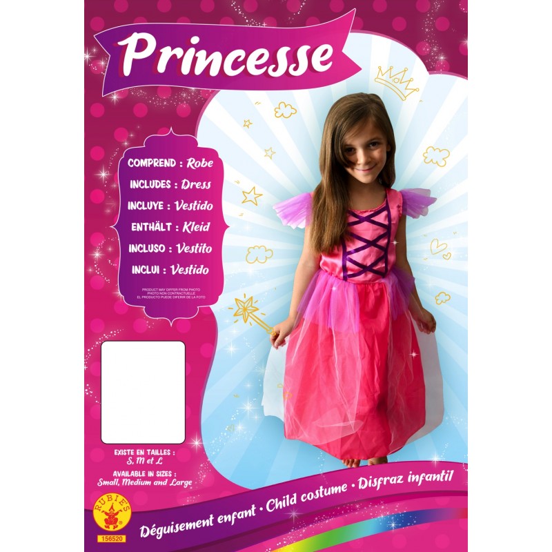 Déguisement princesse rose S - 3/4 ans