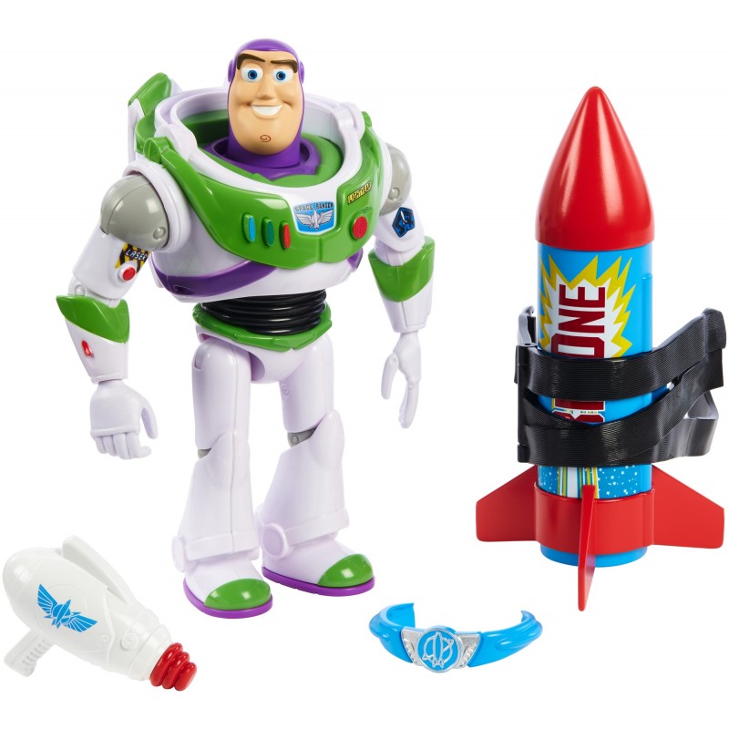 Figurine articulée Buzz l'éclair avec fusée