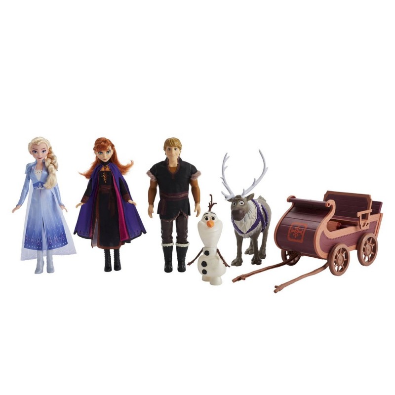 Coffret Poupées Anna, Elsa, Kristoff, Olaf, Sven - La Reine des Neiges 2