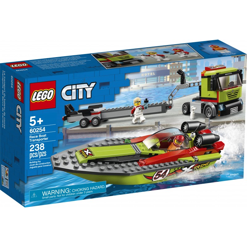 Lego City 60254 : Le transport du bateau de course