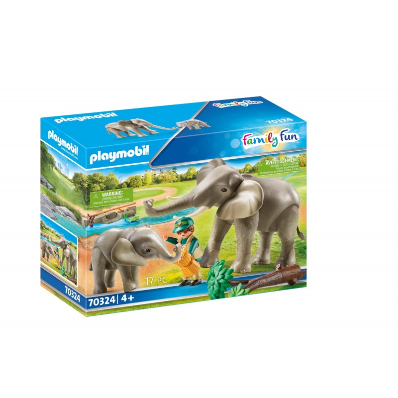 Eléphants et soigneur - Playmobil 70324