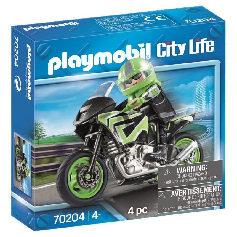 Pilote et moto - Playmobil 70204