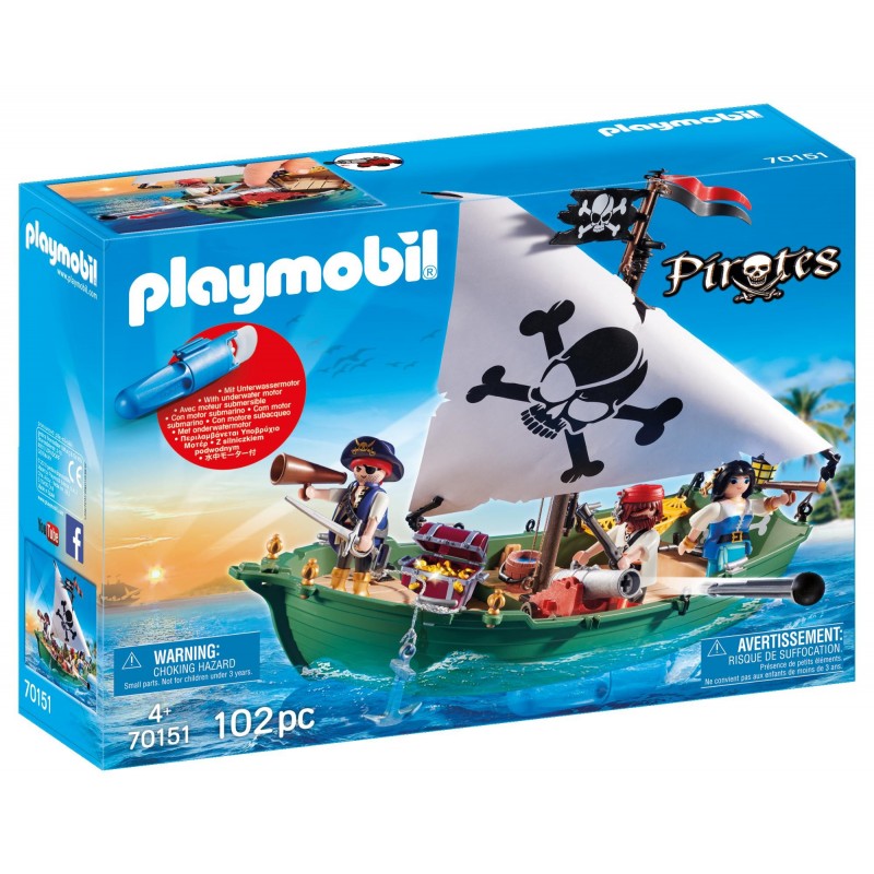 Chaloupe des Pirates avec moteur - Playmobil 70151