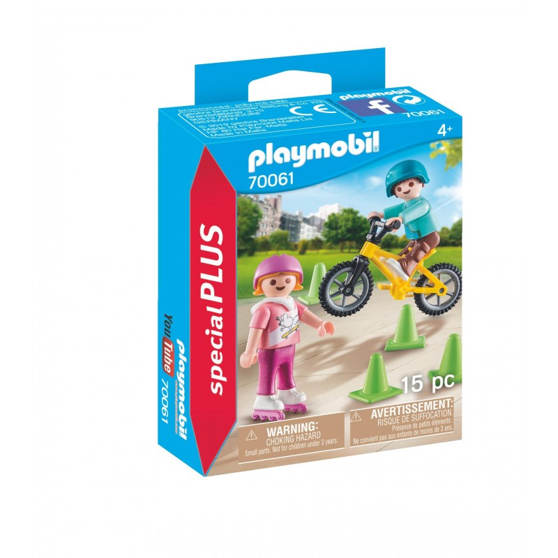 Enfants avec vélo et rollers - Playmobil 70061