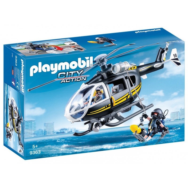 Hélicoptère et policiers d'élite - Playmobil 9365