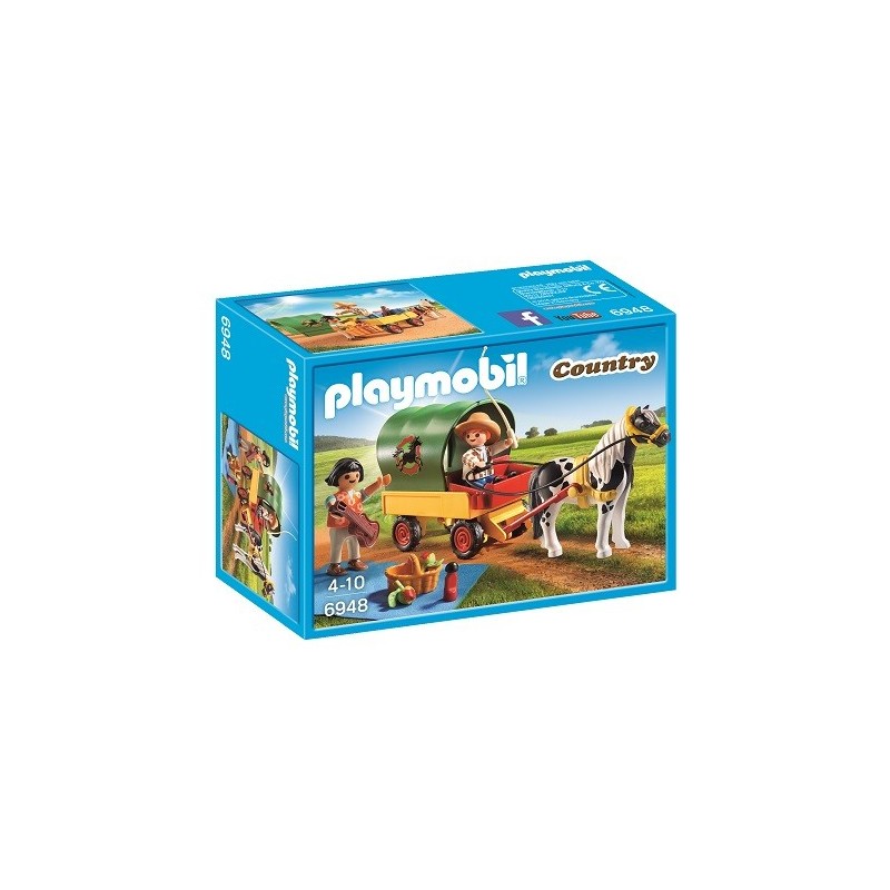 Enfants avec chariot et poney - Playmobil 6948