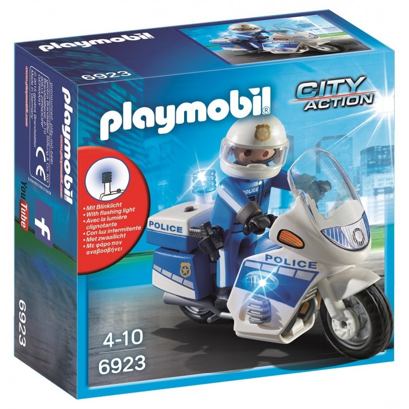 Moto de policier avec gyrophare - Playmobil 6923