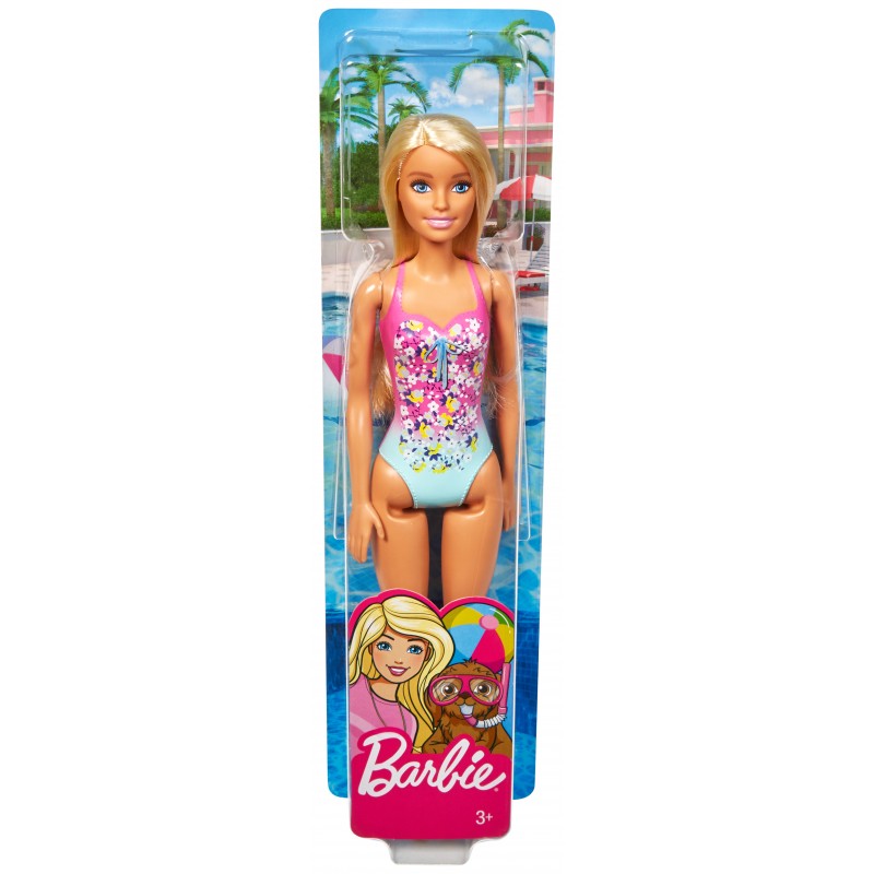 Barbie Plage Fleurs Roses