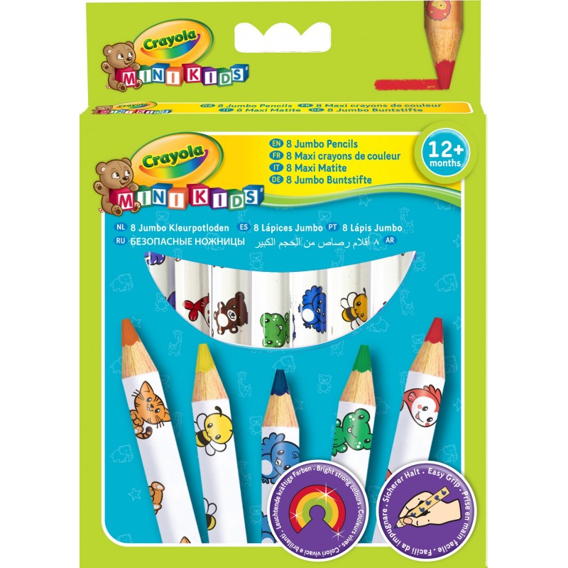 8 "Maxi" crayons de couleur