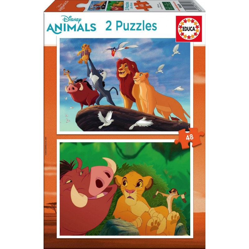 2 Puzzles 48 pièces - Le Roi Lion