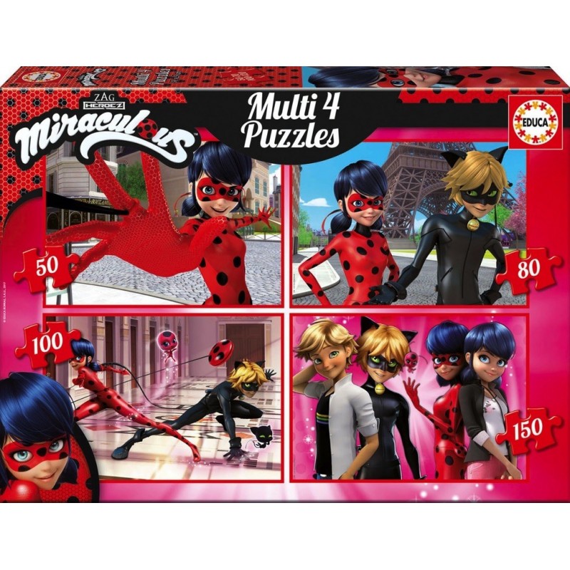 Multi 4 Puzzles Ladybug 50-80-100-150