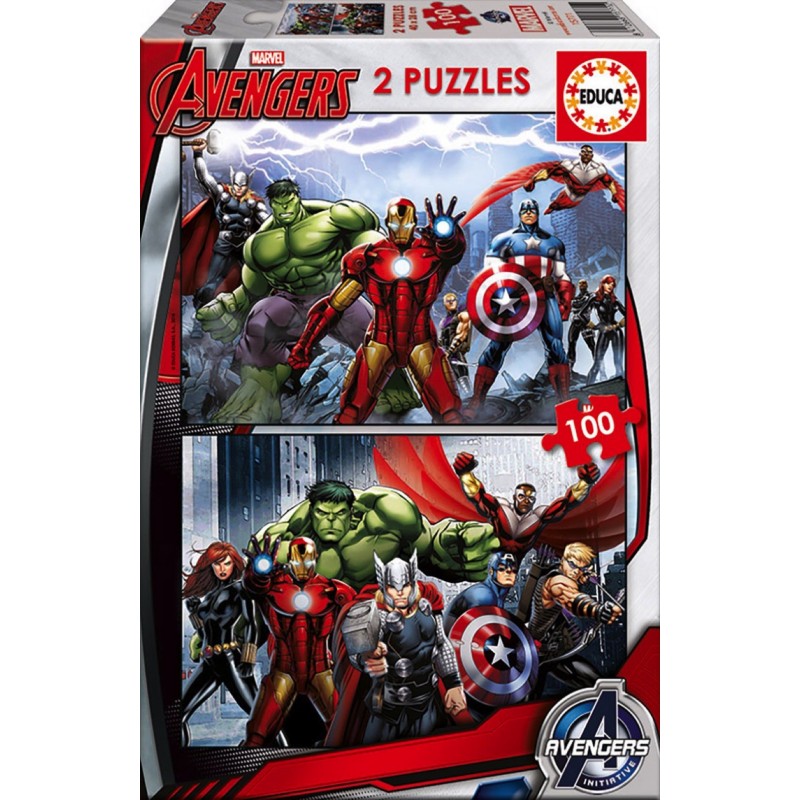 2 Puzzles 100 pièces - Avengers