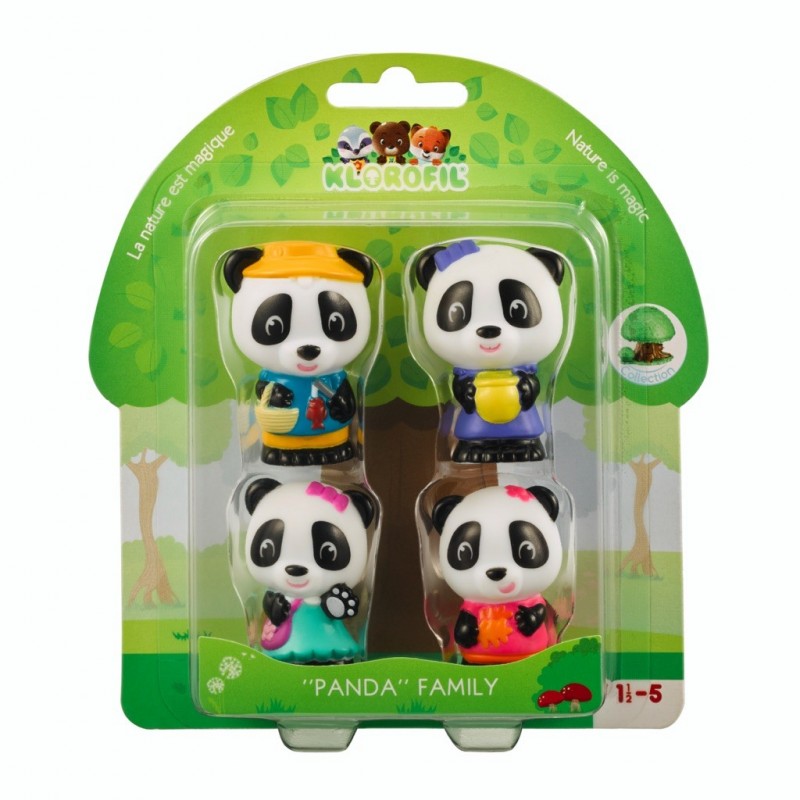 Lot de 4 personnages famille "Panda"